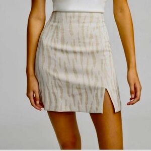 Kookai Toronto Mini Skirt - Size 38 (US 6) - Cream/Beige